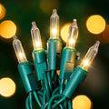 HEYFUNi Clear Christmas Lights - 50 Count 13 Feet Mini String Lights for Indoor/Outdoor Holiday Decor | Green Wire