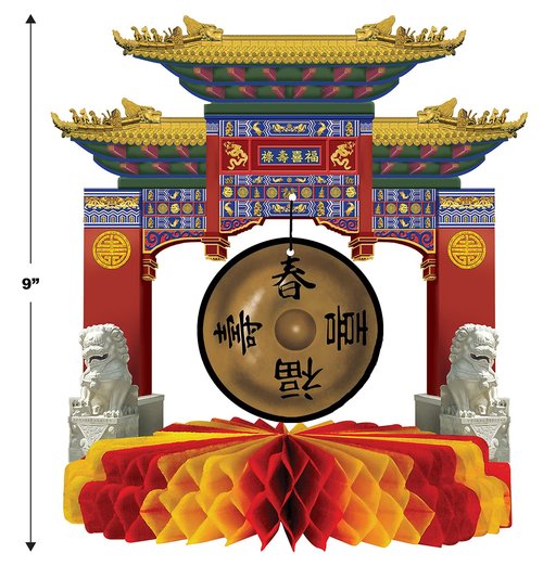 Asian Gong Centerpiece Party Accessory Pack of 3