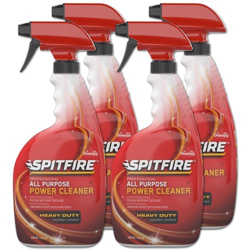 Spitfire CBD540038 Professional All Purpose Power Cleaner, Heavy Duty Degreaser Removes Resin, Paint, Oil, Ink, Gum, Pine Scent, Ready-to-Use Capped Spray, 32-Ounce (Pack of 4)