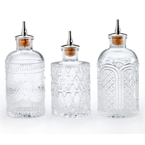 Barfly Bitters Bottle Set of 3 - M37186/M37187/M37188, Glass, 6.8 oz (200 ml), Set of 3