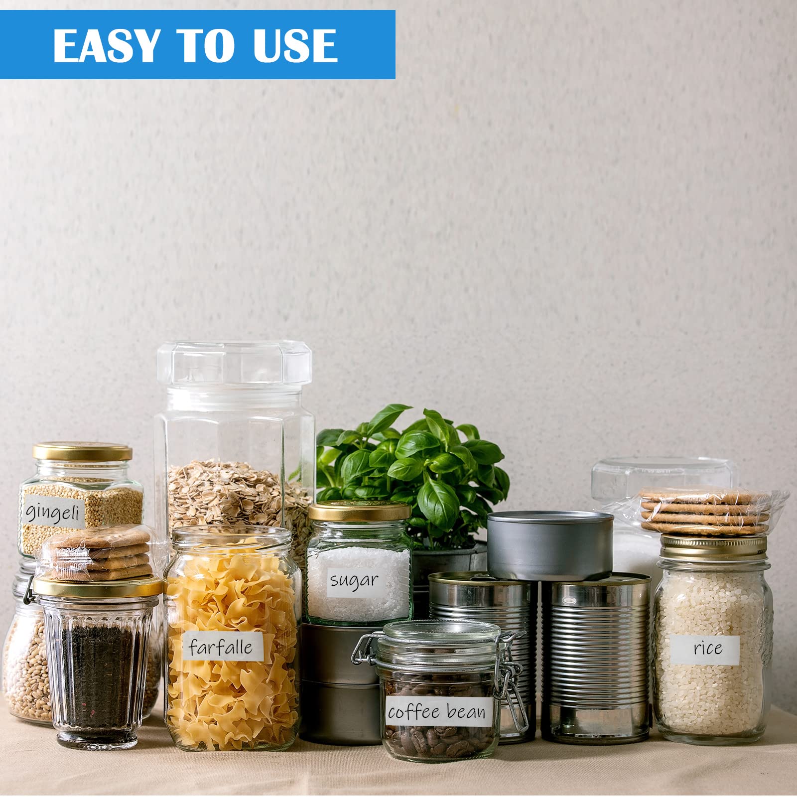 Eaasty 328 Yard 1'' Wide Freezer Tape Writable Surface Low Temperature Resistance Easy to Tear Removable No Residue Freezer Tape for Food Containers Refrigerator 6 Rolls 54.68 Yard Per Roll White