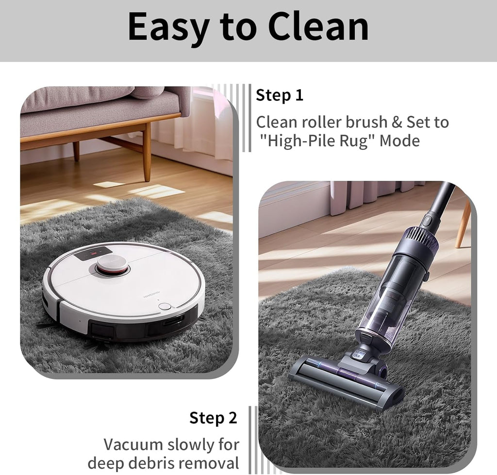 Ophanie Area Rug - Soft Non-Slip Fluffy Shag Carpet for Living Room & Bedroom - 7x10 Grey