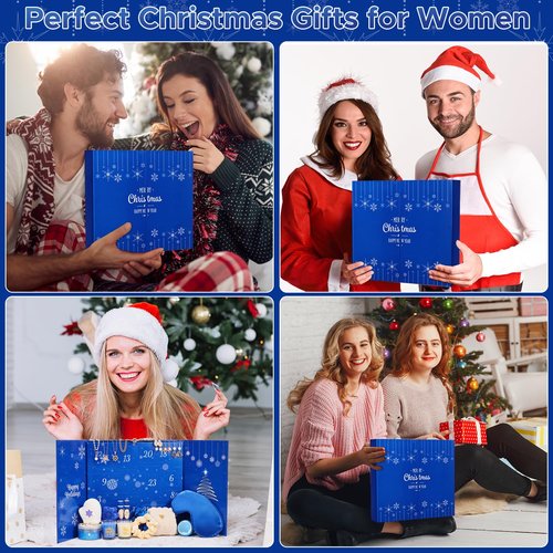 Self Care Advent Calendar 2025 for Teen Girls Adult Women, 24 Day Gold Jewelry Advent Calendar and Relaxing Spa Gifts Christmas Countdown Gifts for Wife Girlfriends Daughter