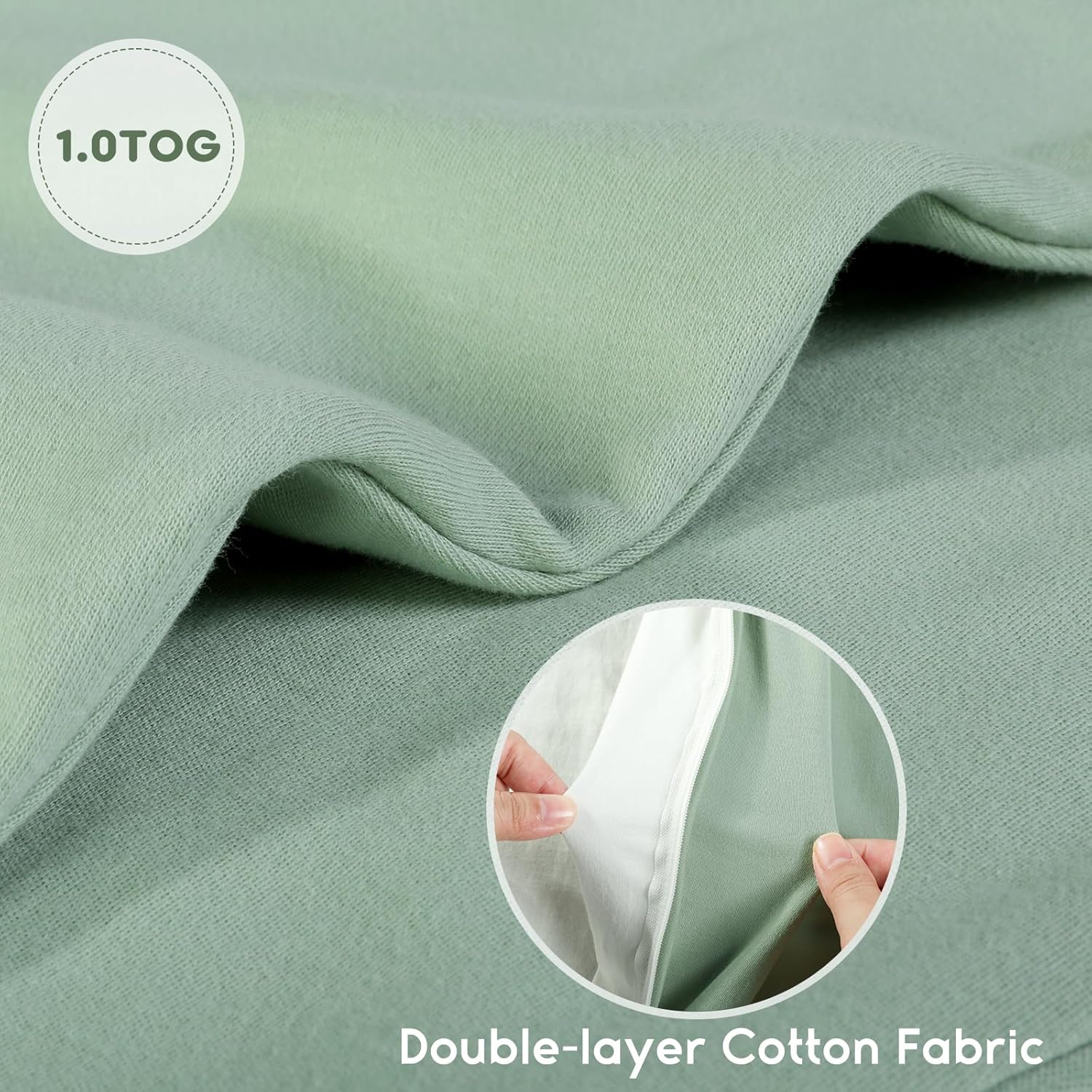 Yoofoss Baby Sleep Sack | 100% Organic Cotton Wearable Blanket for 6-12 Months | 2-Pack, 2-Way Zipper