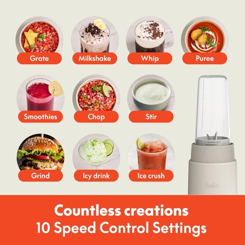 Bella Portable Rocket Blender - 6 Pcs Juicer & Smoothie Maker | BPA-Free, 240W Motor, Stainless Steel Blade