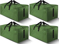HOMESURE Large Water-Resistant Moving Bags - 4 Pack Heavy Duty Storage Totes with Zippers & Handles | Olive Green
