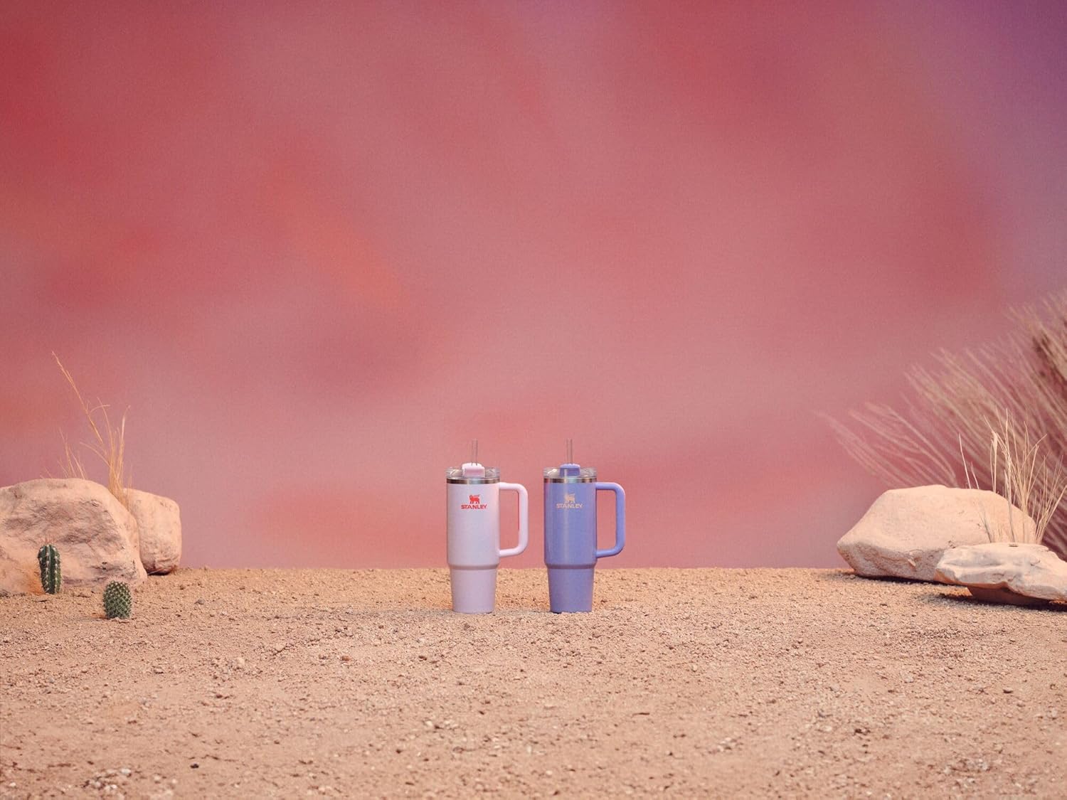 Stanley Quencher H2.0 Tumbler - 30 oz Insulated Stainless Steel Cup with Handle & Straw | BPA-Free | Rose Petal Shimmer