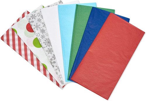 American Greetings Bulk Christmas Tissue Paper - 200 Sheets in Candy Cane Stripes & Polka Dots | Perfect for Gifts & Crafts (20" x 20")