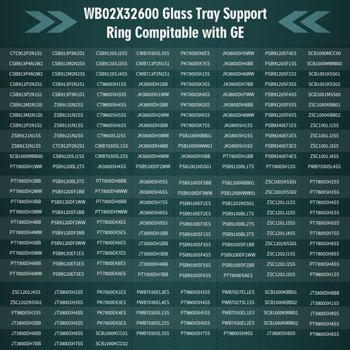 WB02X32600 WB06X10651 Rotating Ring Tray Support Compatible with GE JT3800SH8SS ZSB9131N1SS ZSC1001KSS01 ZSB9131N2SS, Microwave Glass Turntable Rotating Ring Replace 4929164 AP6871921 EAP12709805
