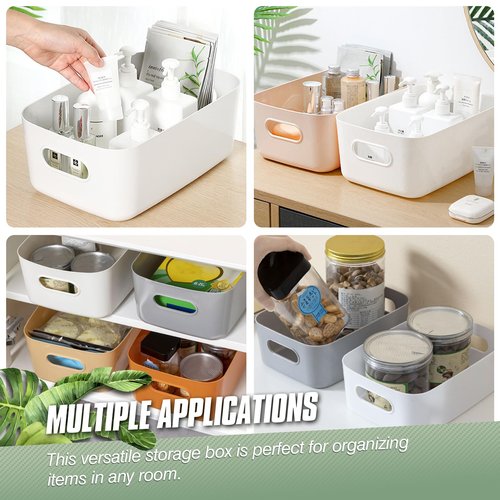Vivikivi 6-Pack Plastic Storage Bins Baskets of 3 Sizes, Cabinet Organizer Pantry Organizing Baskets with Handles, Cupboard Box Containers for Home Kitchen Bathroom Classroom Office, Blue and Green
