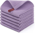 Homaxy 100% Cotton Dish Cloths - Ultra Soft, Absorbent & Quick Drying | 12x12 Inches, 6-Pack, Lavender