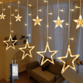 MYGOTO 126L Warm White Star Icicle Lights, 8.2FT Clear Curtain Fairy String with Connectable, Timer 8 Modes Memory, Waterproof Hanging for Christmas,Ramadan,Party,Wedding Indoor Outdoor Decorations
