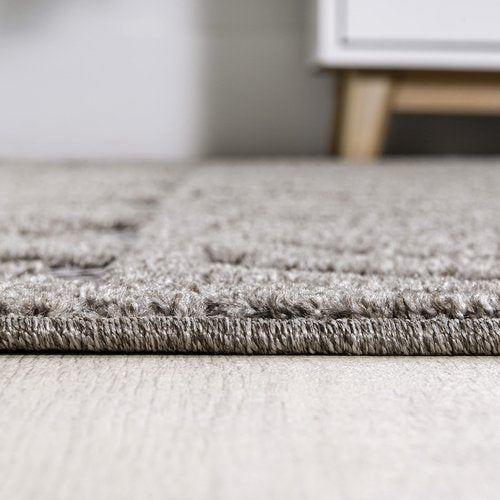 JONATHAN Y Mediterranean Tile Indoor Outdoor Area Rug 8X10 Dark Gray/Ivory, Citta High-Low Pile for Backyard, Patio, Porch, Easy-Cleaning, High Traffic, Pet-Friendly, Non-Shedding (SBH102C-8)