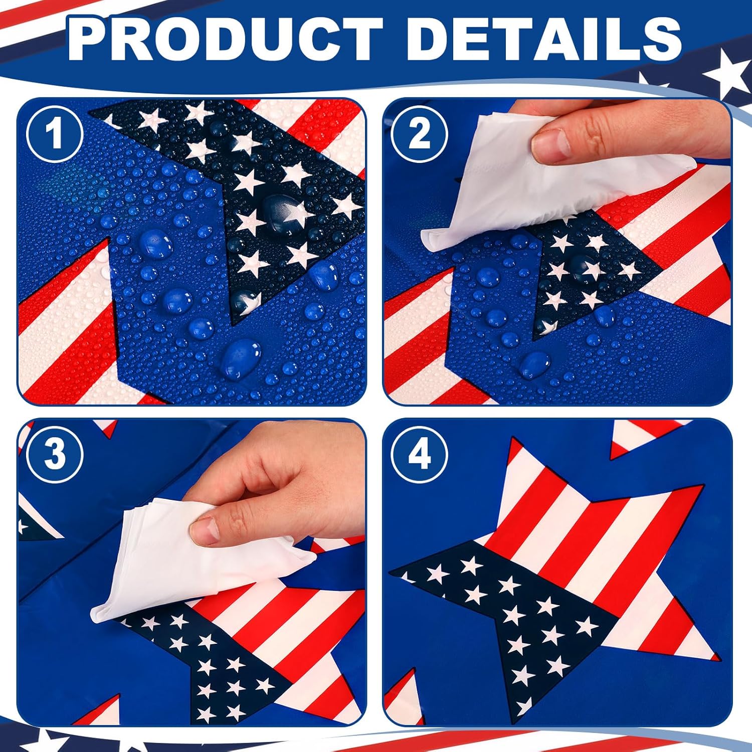 Oudain Patriotic Tablecloth Set - USA Flag Design | 54 x 108 Inch Disposable Rectangle for 4th of July Celebrations