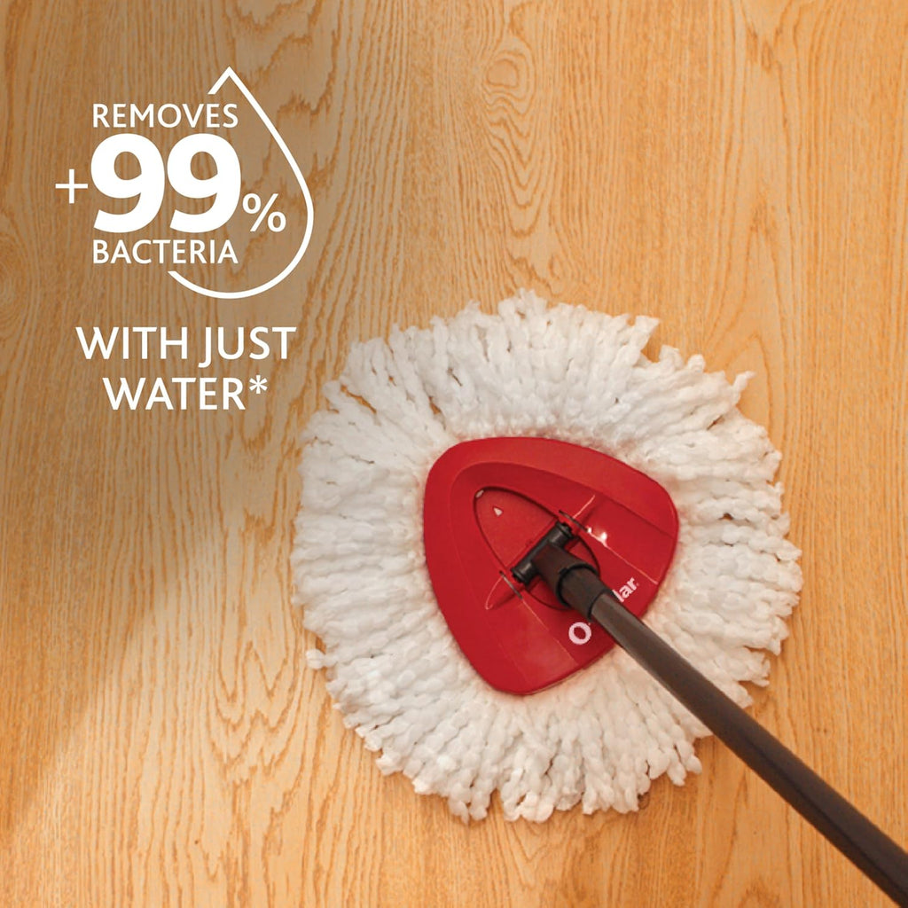 O-Cedar EasyWring Microfiber Spin Mop - Efficient Floor Cleaning System with 4 Extra Refills