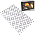 Fireplace Grate Ember Retainer,16x10Inches Steel Fireplace Ember Retainer Mesh,Metal Ember Retainer for Use on Fireplace Grates (Large)
