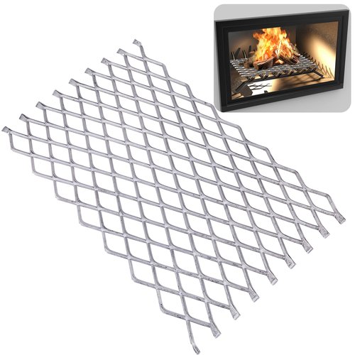 Fireplace Grate Ember Retainer,16x10Inches Steel Fireplace Ember Retainer Mesh,Metal Ember Retainer for Use on Fireplace Grates (Large)