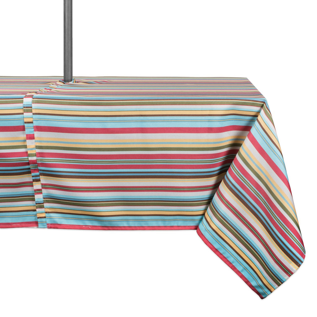 DII Summer Stripe Outdoor Collection Tabletop, Tablecloth, 60x84" w/Zipper (CAMZ34858)