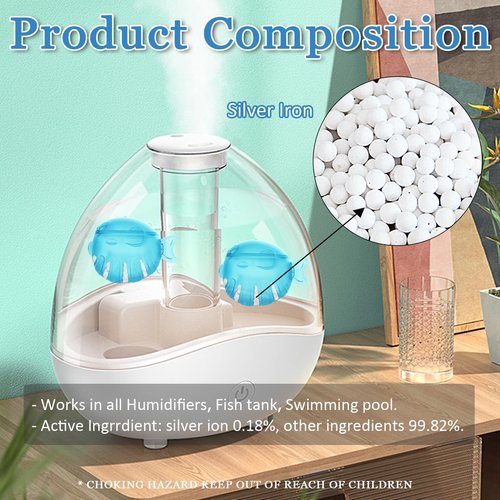 FITORCH Humidifier Cleaner, Humidifier Cleaning Fish for Humidifiers & Fish Tanks, Purifies Water, Prevents Hard Water Build Up, Eliminates White Dust Odours, 10PCS, Blue, PB-23