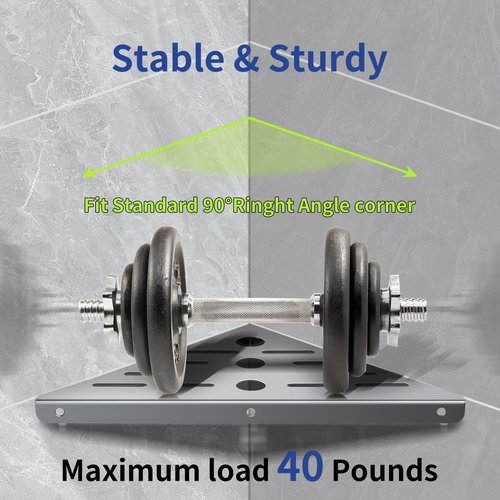 3 Pack Corner Shower Shelf,10-Inch 304 Stainless Steel Bathroom Shelves with 6 Hooks 40 lbs Heavy Duty Capacity Durable Drill-Mount Installation Shower Shelf for Inside Shower (Silver)