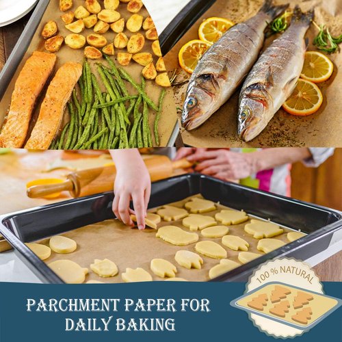 Hiware Parchment Paper Baking Sheets - 200 PCS Precut Non-Stick 9x13 IN for Baking & Cooking - Unbleached