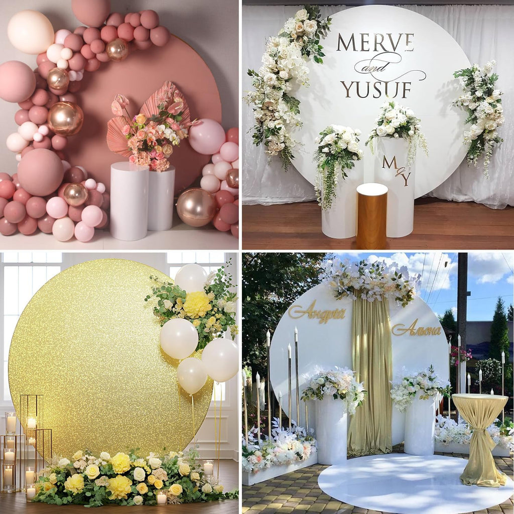 Skiennix 6.6 FT Round Backdrop Cover - Sage Green Spandex Fitted Stretch for Weddings & Parties