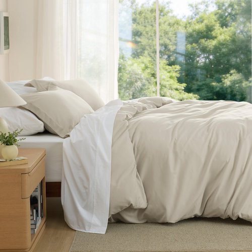 Bedsure Duvet Cover King Size - Soft Double Brushed Bedding Set for Kids & Adults, Zipper Closure, 3 Pieces, Includes 1 Duvet Cover (104"x90") & 2 Pillow Shams, NO Comforter, Linen