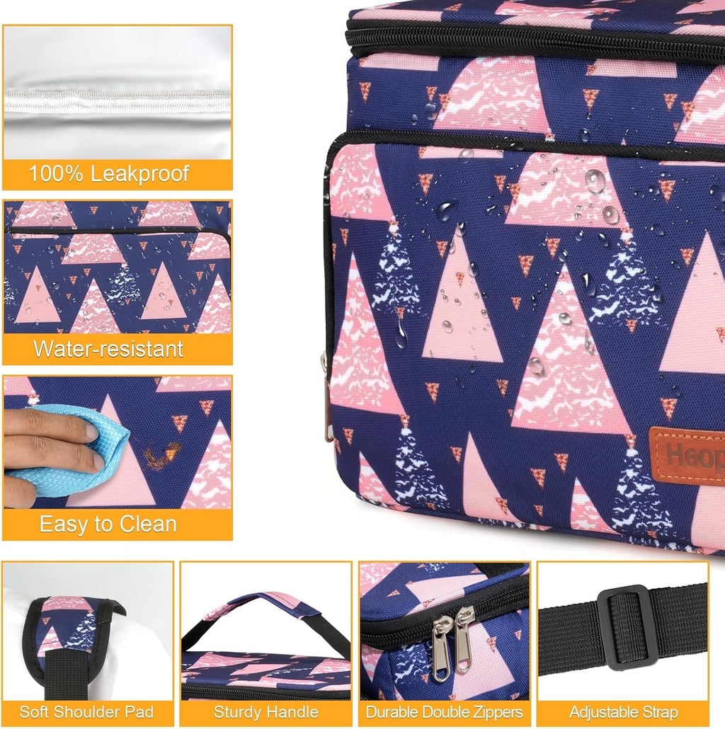Skiennix Insulated Lunch Box - Leakproof Cooler Bag with Multi Pockets | Adjustable Strap for Work, Beach & Picnic