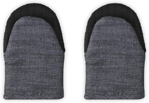Le Creuset Mini Oven Mitts Set of 2 - 8" Heat-Resistant, Stylish Noir Color