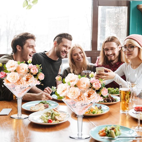 Unbreakable Giant Martini Glasses set of 10, 48 oz Plastic Cocktail Glasses, Jumbo, Reusable, BPA Free, Detachable, Perfect for Picnic, Patio Party, Appetizers, Birthday, Wedding and All Events
