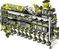 Heavy Duty Tool Organizer by 49.8" W - 14 Cordless Drill Holders | 4-Layer Garage Storage Rack, Black