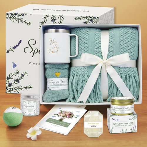 Gift Baskets for Women, Birthday Gift Mothers Day Gifts for Women, Mom, Her, Wife, Girlfriend, Sister, Comfort Get Well Soon Gift Basket, Self Care Gifts Sympathy Inspirational Care Package Spa Set