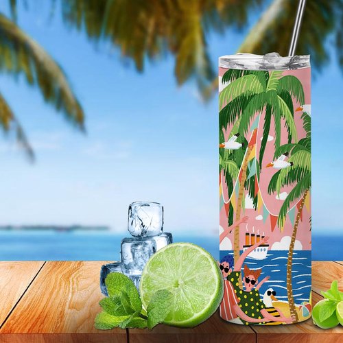 SAPVRIT 12 Pack 20oz Sublimation Tumblers Bulk With Flat Edge, 20OZ Flat Sublimation Tumbler Blank, Skinny Straight Stainless Steel Blanks Cups with Individual Box (12, 20OZ Flat Edge)