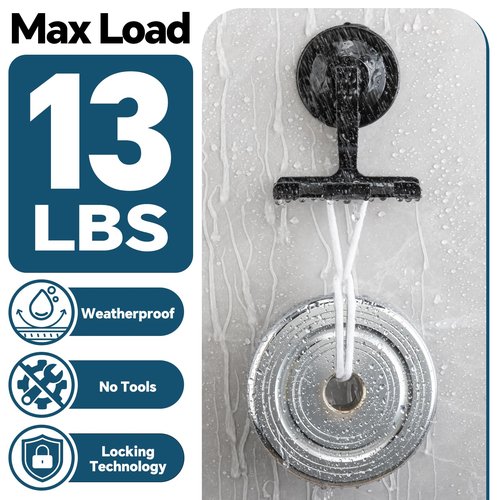 Antimbee Razor Holder for Shower, 2 Pack Suction Cup Hooks, Powerful Shower Shaver Holders Hanging Towel, Loofah, No Damage Wall Hooks, Easy to Install Hanger and Reuse in Bathroom, Kitchen