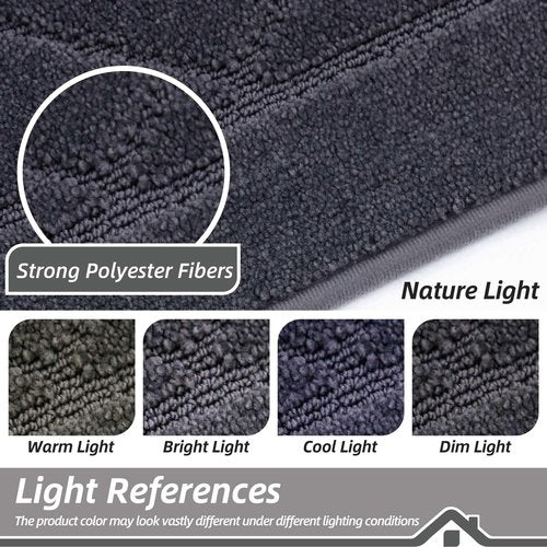 BEQHAUSE Dirt Trapper Door Mat 32" x 48", Doormat Non-Slip Entryway Rugs Washable, Dog Door Mat Stain Resistant and Absorbent Welcome Floor Mat for Front Back Door, Mud Wet Shoes & Paws, Dark Grey