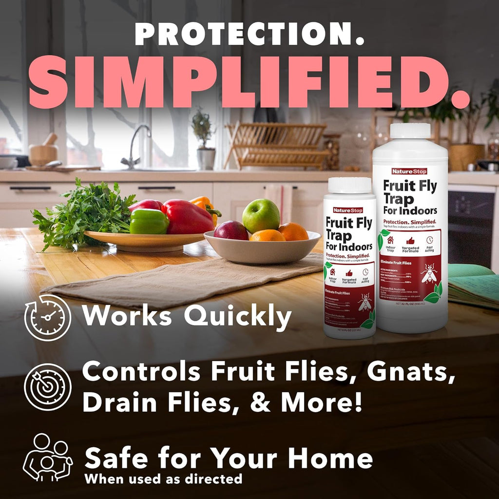 Skiennix Fruit Fly Trap - Effective Indoor Solution | 8oz Size for Maximum Catch