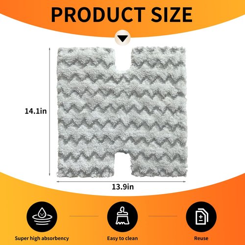 YUYUXB steam mop pad for Shark Lift-Away pro Genius steam mop Replacement Pads S3973, S3973D, S3973WM,3972 S5002Q, S6001W, S6002Contactless dust-Proof Grip Washable Replacement mop Pads（3pcs ）