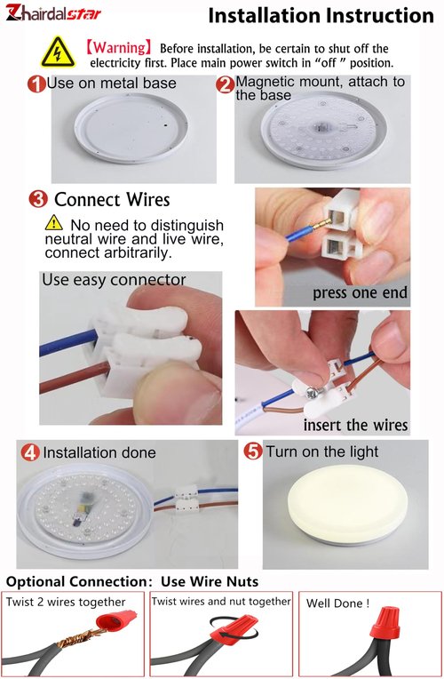 24W 6.4" Dimmable LED Light Engine Retrofit Kit for Ceiling Fan Light Replacement LED Board Panel,3 Color Temperature Adjustable,ETL Listed