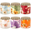 6 Pack Airtight Tea Canisters,15 Fluid Oz Embossed Tea Tins for Loose Leaf Tea Storage. Ideal for Tea, Coffee Beans, Candy, Nuts & More! Perfect for Kitchen and Pantry, Size 3.62x3.62" Coffee Canister