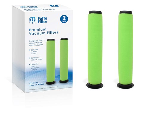 Fette Filter - Vacuum Filter Compatible with Bissell AirRam. Compare to Part # 1611215 (Pack of 2)