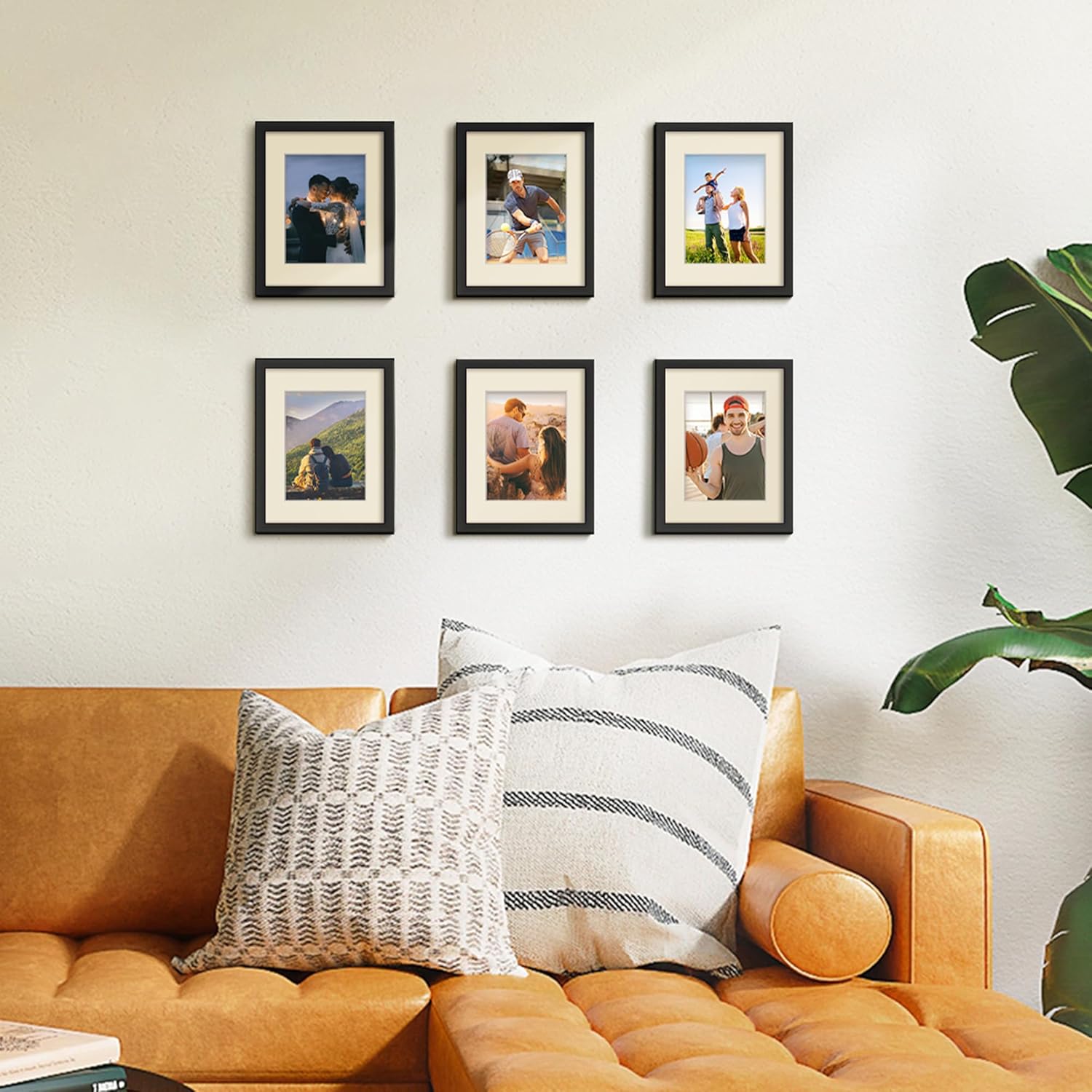 Upsimples 8.5x11 Picture Frame Set of 5 - Versatile Black Frames for 6x8 or 8.5x11 Photos