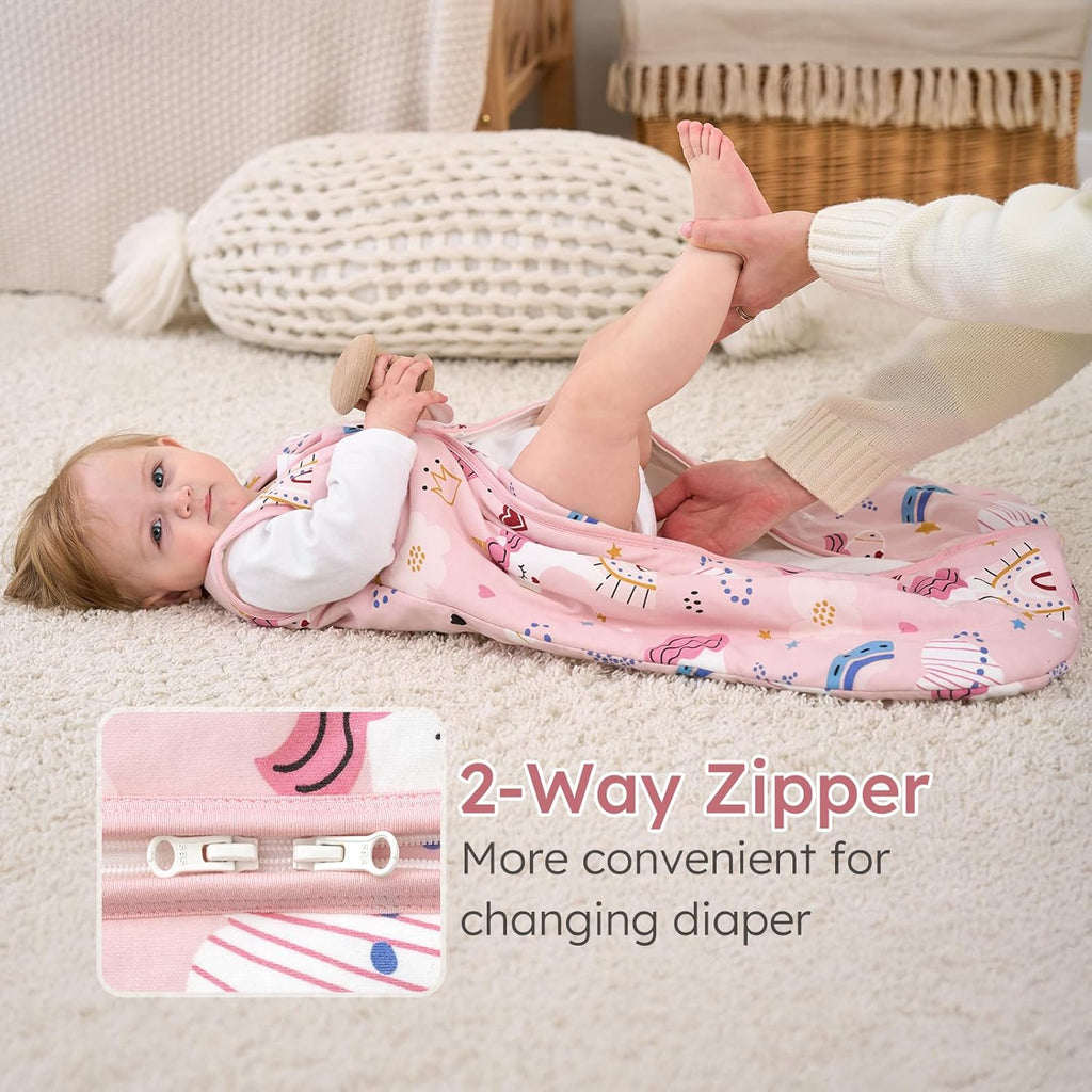 Yoofoss Baby Sleep Sack - 100% Organic Cotton Wearable Blanket for 12-18 Months | TOG 2.5, Warm & Comfy