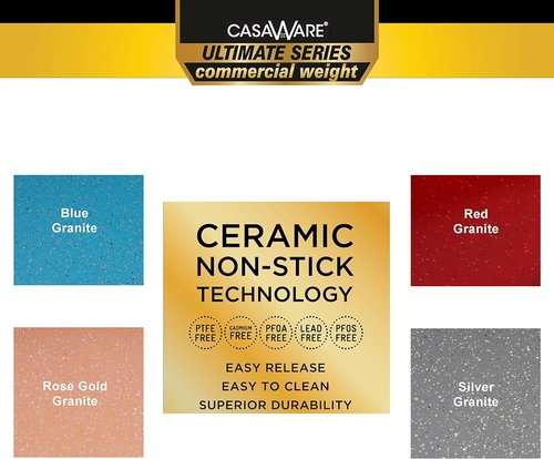 CasaWare 3pc Ultimate Series Bakeware Set - Commercial Weight | Blue Granite Finish