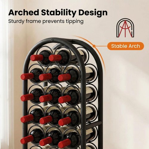 Dazioter Wine Rack Freestanding Floor Metal Holders Stands Organizer Storage 23 Bottles Black