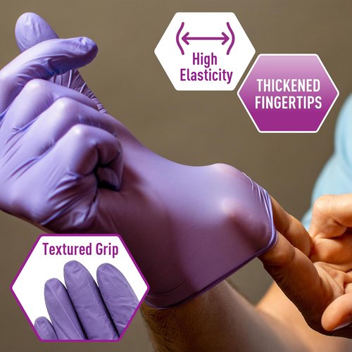 MedPride Powder-Free Nitrile Exam Gloves - Iris Blue, Medium, 100 Count Box for Superior Protection