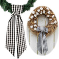 Regine Switzerland Black And White Plaid Wreath - Elegant Front Door Decoration For Halloween & Weddings