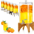 2.2 Gallon Glass Beverage Dispenser With Stand | Glass Water Dispenser With Stand | Leakproof Spigot | Ideal for Hot and Ice Cold Drinks | Perfect for Breakfast, Parties, Weddings