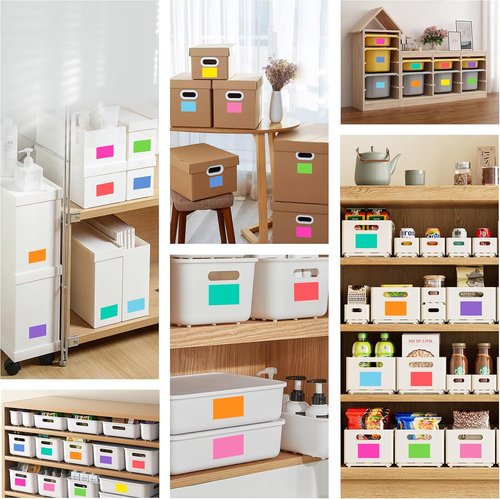 Colored Labels Stickers - 3" x 2" Large Adhesive Moving Labels | 10 Vibrant Colors - 200 Pack