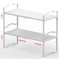 Jojocross Expandable Shelf for Cabinet Organizer Adjustable Stackable Spice Rack at Kitchen and Bathroom More, Counter Countertop Cupboard Organization Pantry Storage(LARGE/1PACK/WHITE)
