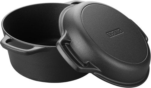 EDGING CASTING 5QT Pre-Seasoned Cast Iron Dutch Oven | Versatile 2-in-1 Cooking Pan with Skillet Lid